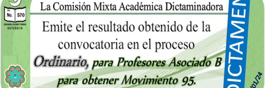 Dictamen de la Convocatoria para Profesores Asociados B para la asignación de Movimiento 95 .